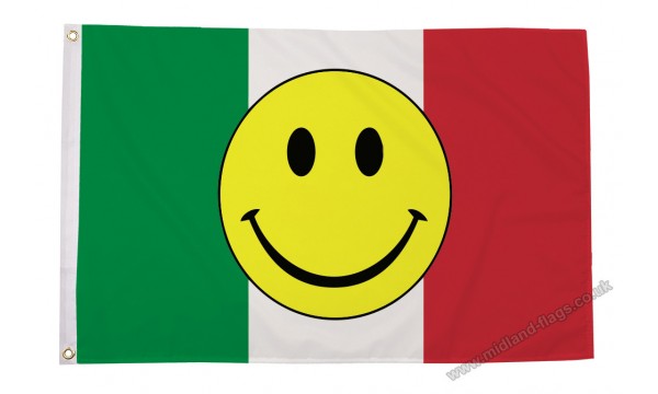 Italy Smiley Face 5ft x 3ft Flag - CLEARANCE